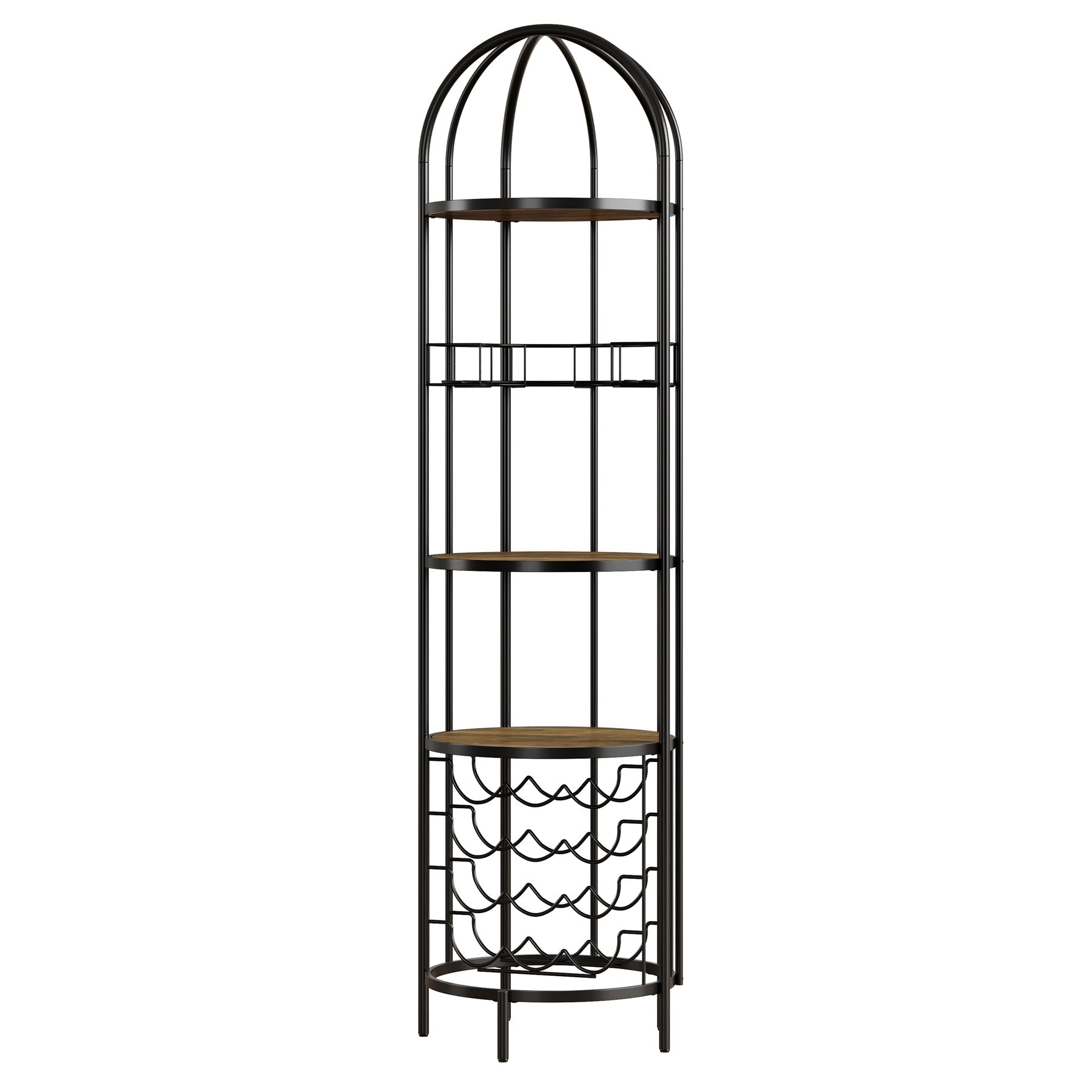 Tribesigns Casier à vin autoportant à 5 niveaux avec porte-bouteilles et étagère