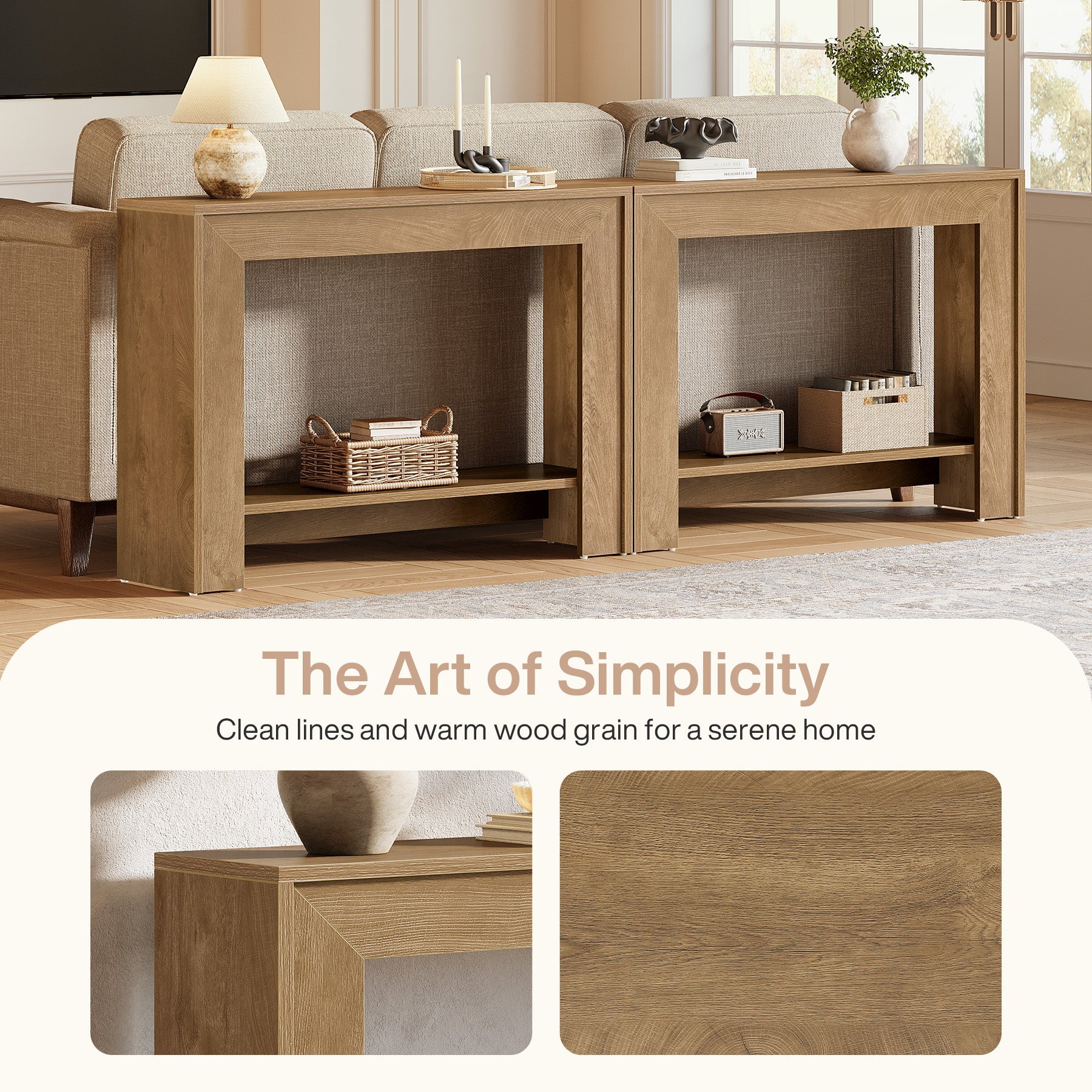 Tribesigns Console étroite avec rangement ouvert, 105 x 30 x 80 cm, Idéale pour l'entrée et le salon