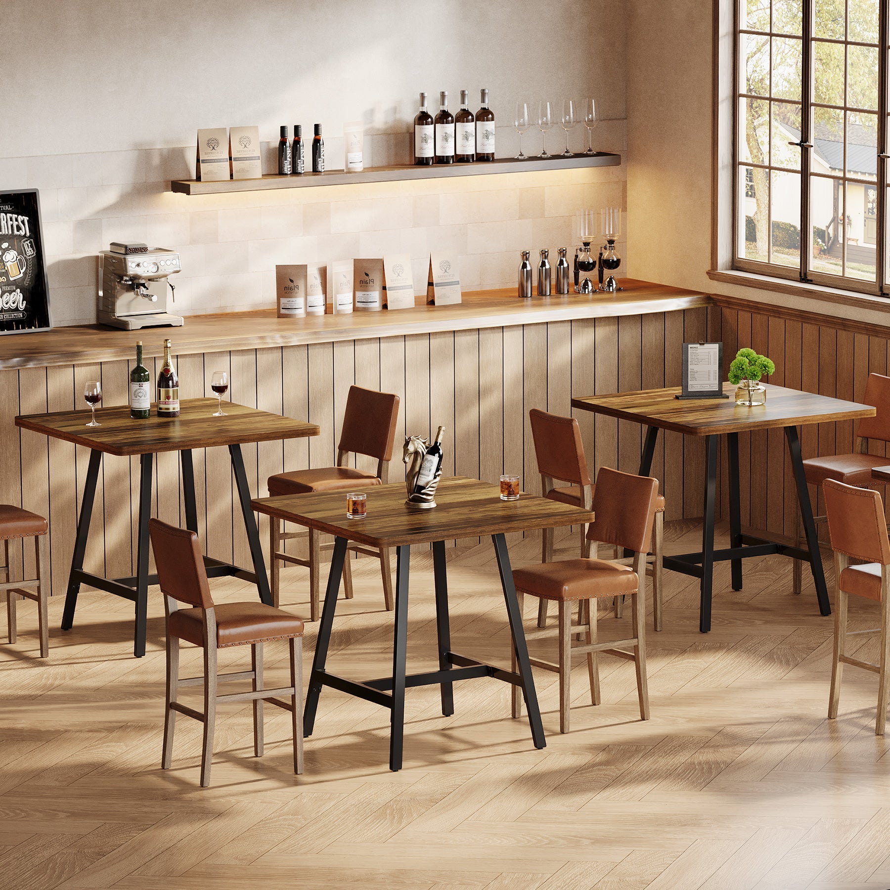 Tribesigns Table de salle à manger carrée de 79 cm pour 2 à 4 personnes, Table de cuisine pour petits espaces