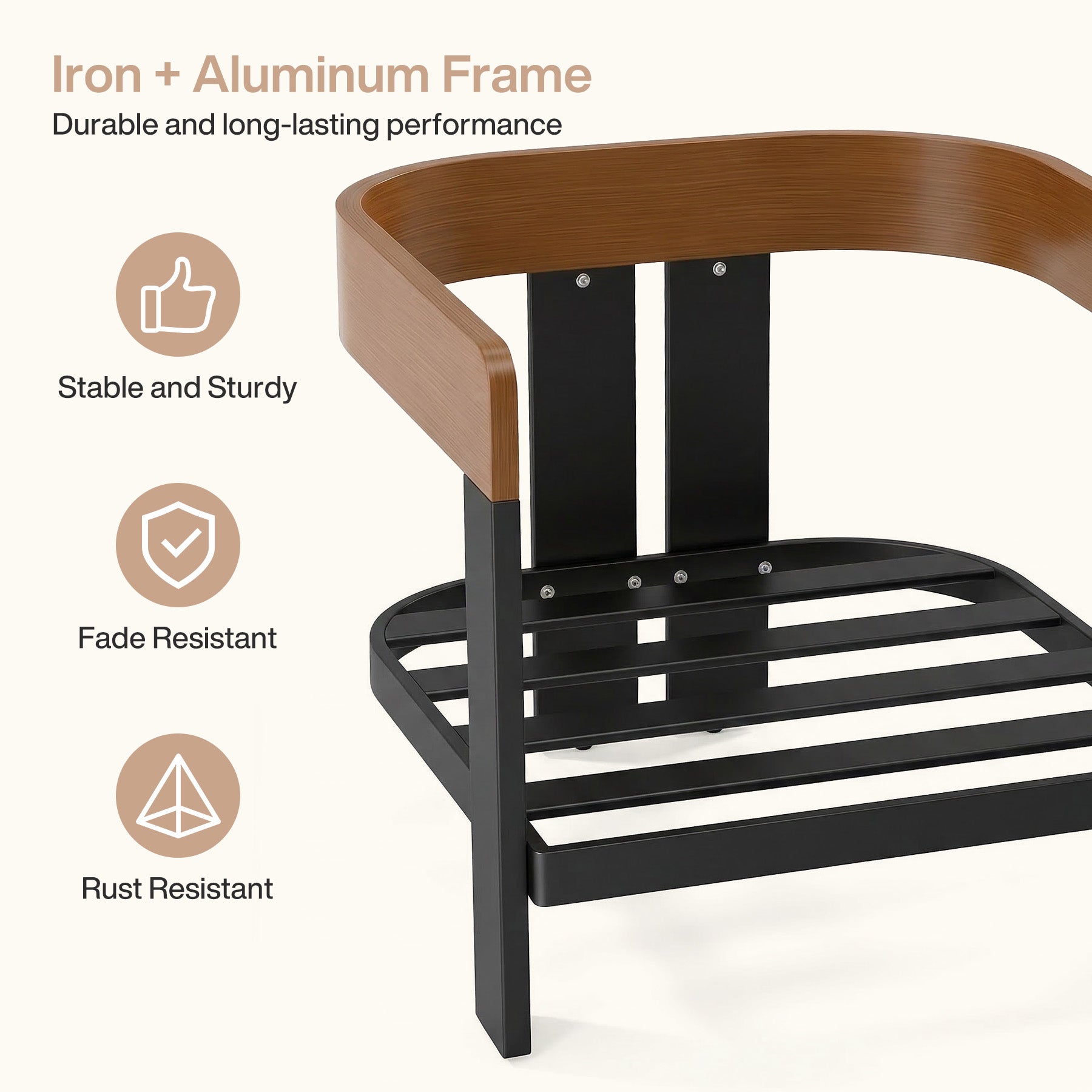Tribesigns Chaise longue d'extérieur, Chaise de patio avec coussins et structure en aluminium