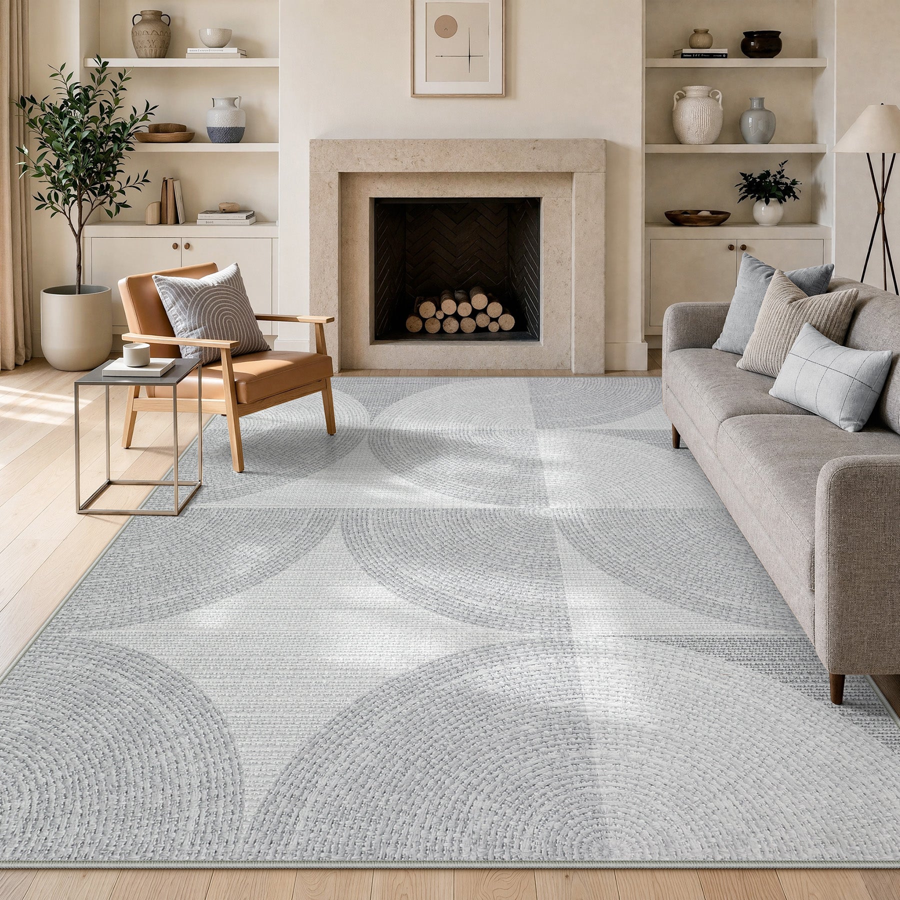 Tribesigns Tapis géométrique 160 x 230cm 200 x 300 cm, Tapis moderne minimaliste à poils courts