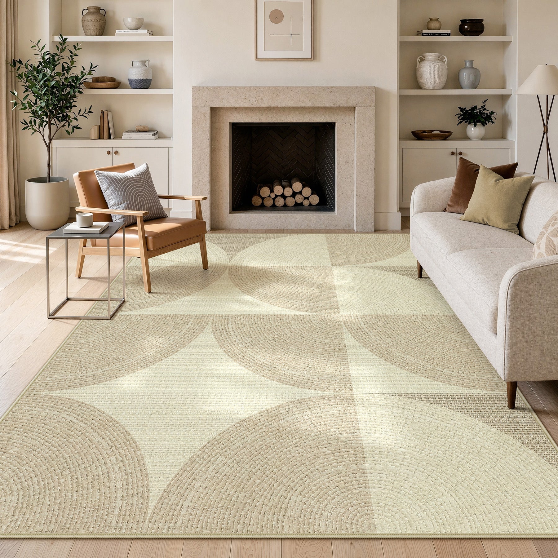 Tribesigns Tapis géométrique 160 x 230cm 200 x 300 cm, Tapis moderne minimaliste à poils courts