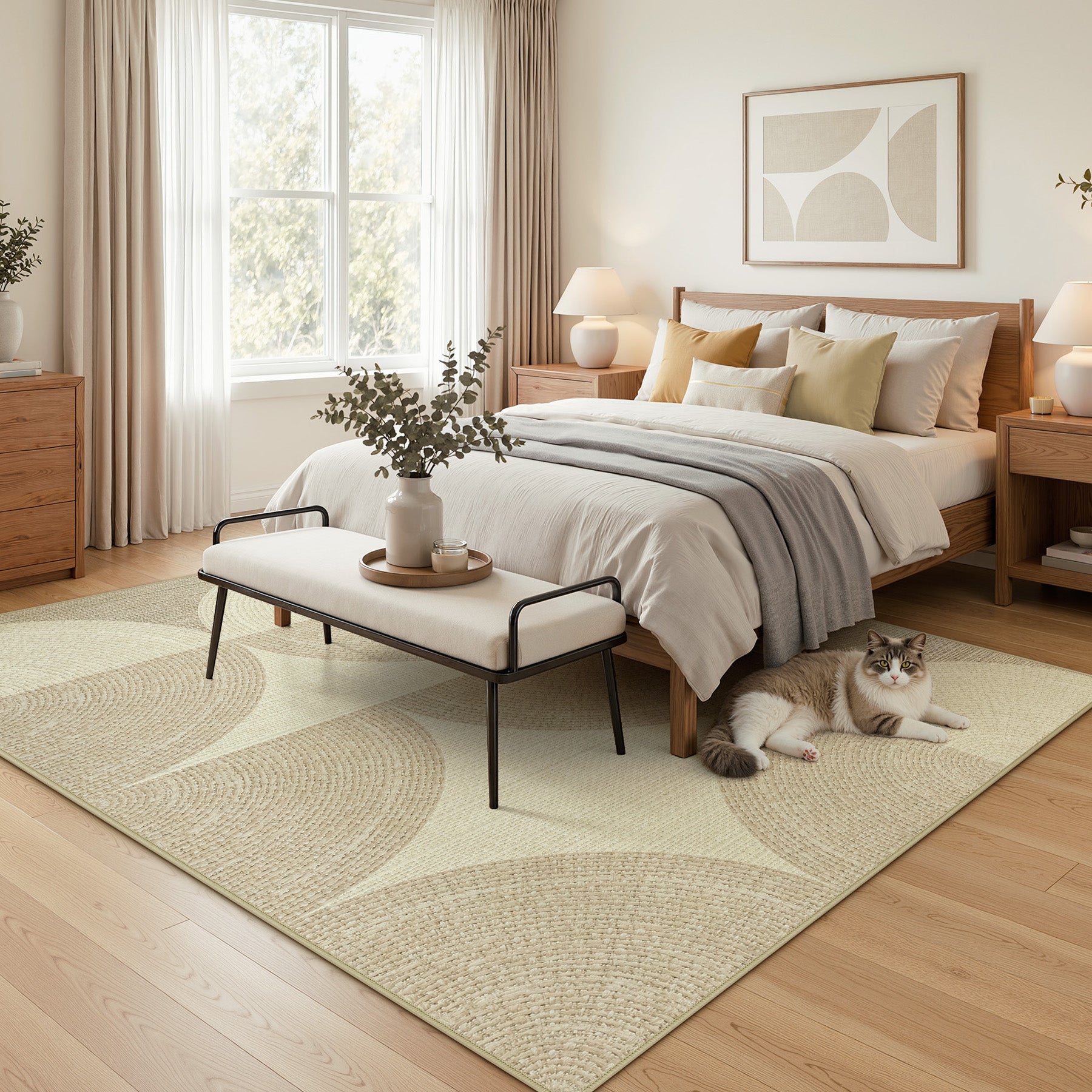 Tribesigns Tapis géométrique 160 x 230cm 200 x 300 cm, Tapis moderne minimaliste à poils courts