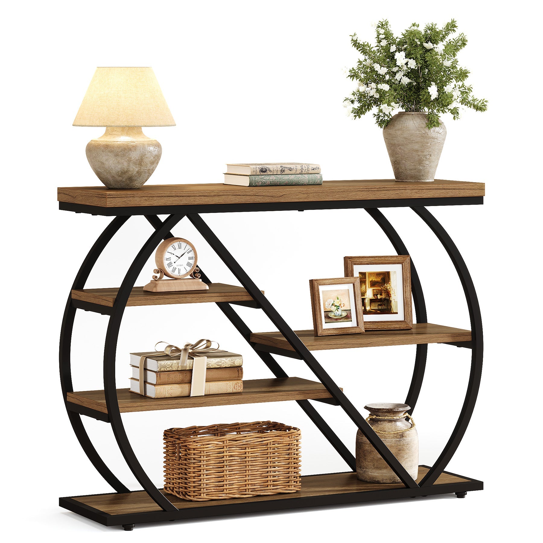 Tribesigns Console 105 cm, Table d'entrée industrielle à 5 niveaux pour couloir