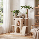 Tribesigns Arbre à chat avec 2 niches en peluche et poteaux en sisal, Grand arbre à chat pour plusieurs chats d'intérieur 3