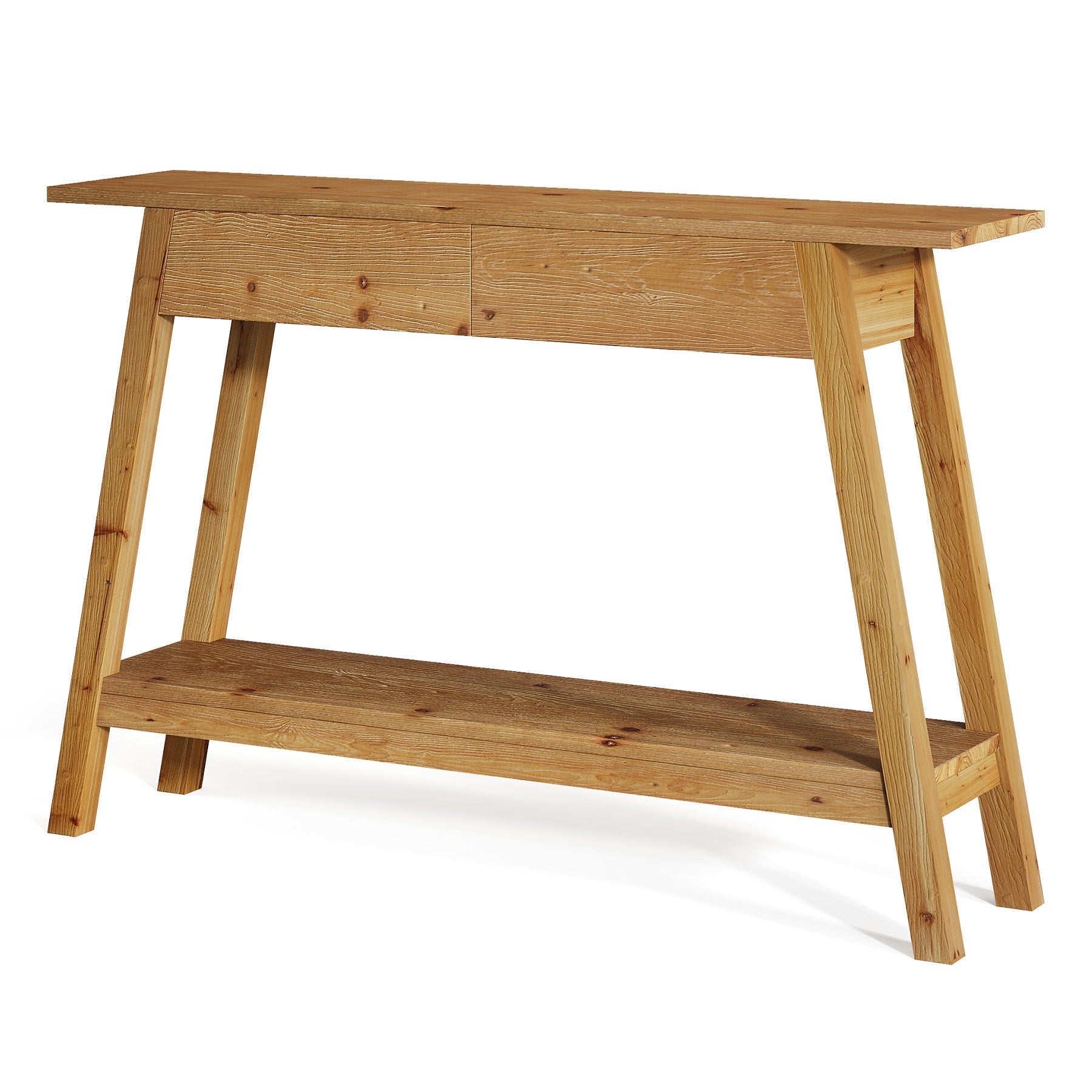 Tribesigns Console en bois massif 110 cm avec 2 tiroirs, Table d'entrée étroite avec étagère