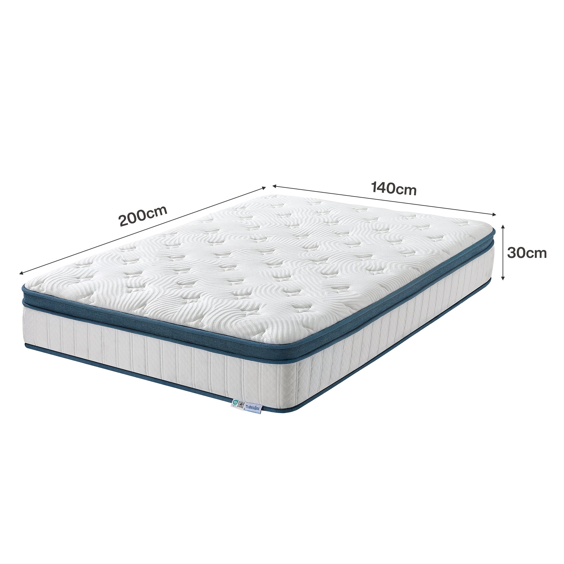 Tribesigns Matelas, Hauteur 25 cm, Matelas à Ressorts ensachés dureté Moyenne H3, Matelas orthopédique 7 Zones certifié Oeko-TEX