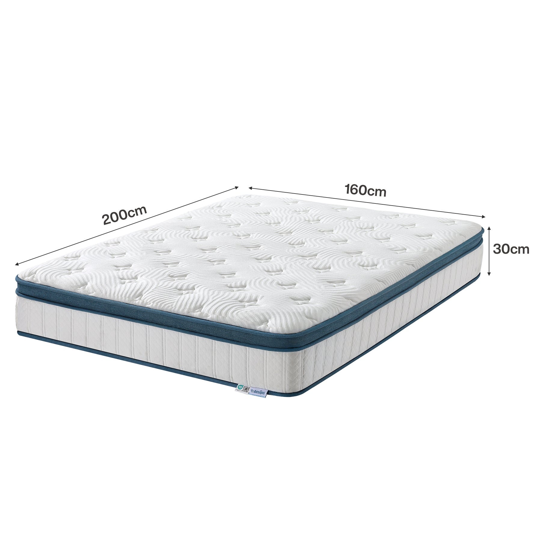 Tribesigns Matelas, Hauteur 25 cm, Matelas à Ressorts ensachés dureté Moyenne H3, Matelas orthopédique 7 Zones certifié Oeko-TEX
