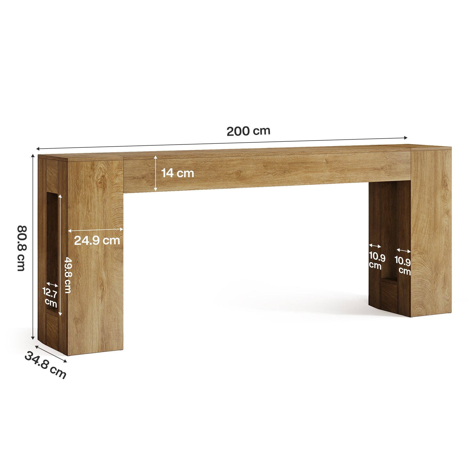 Tribesigns Table console 200 cm extra-longue et étroite, Table d'appoint pour derrière le canapé