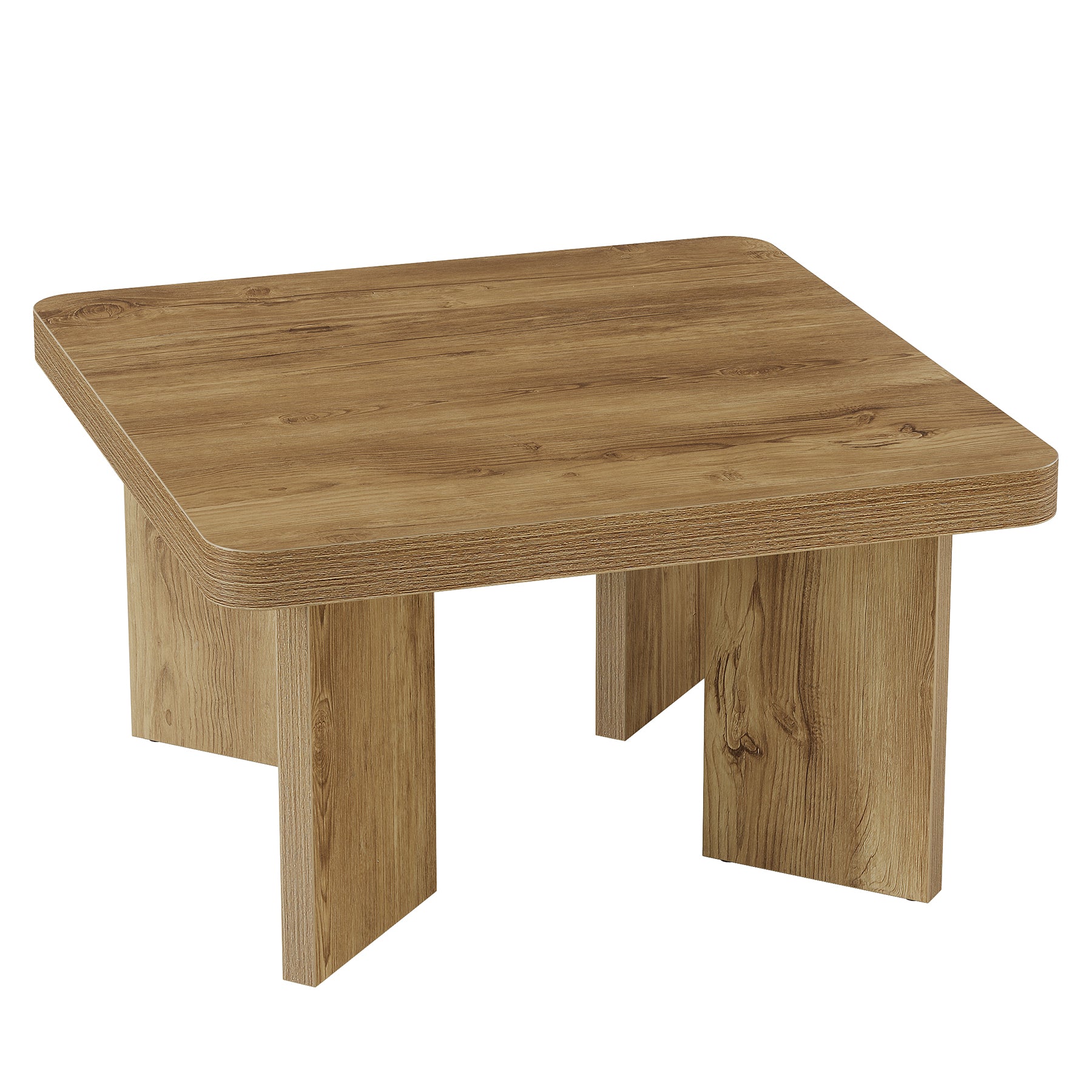 Tribesigns Table basse en bois de 80 cm, Petite table d'appoint de style champêtre avec plateau épais et pieds robustes