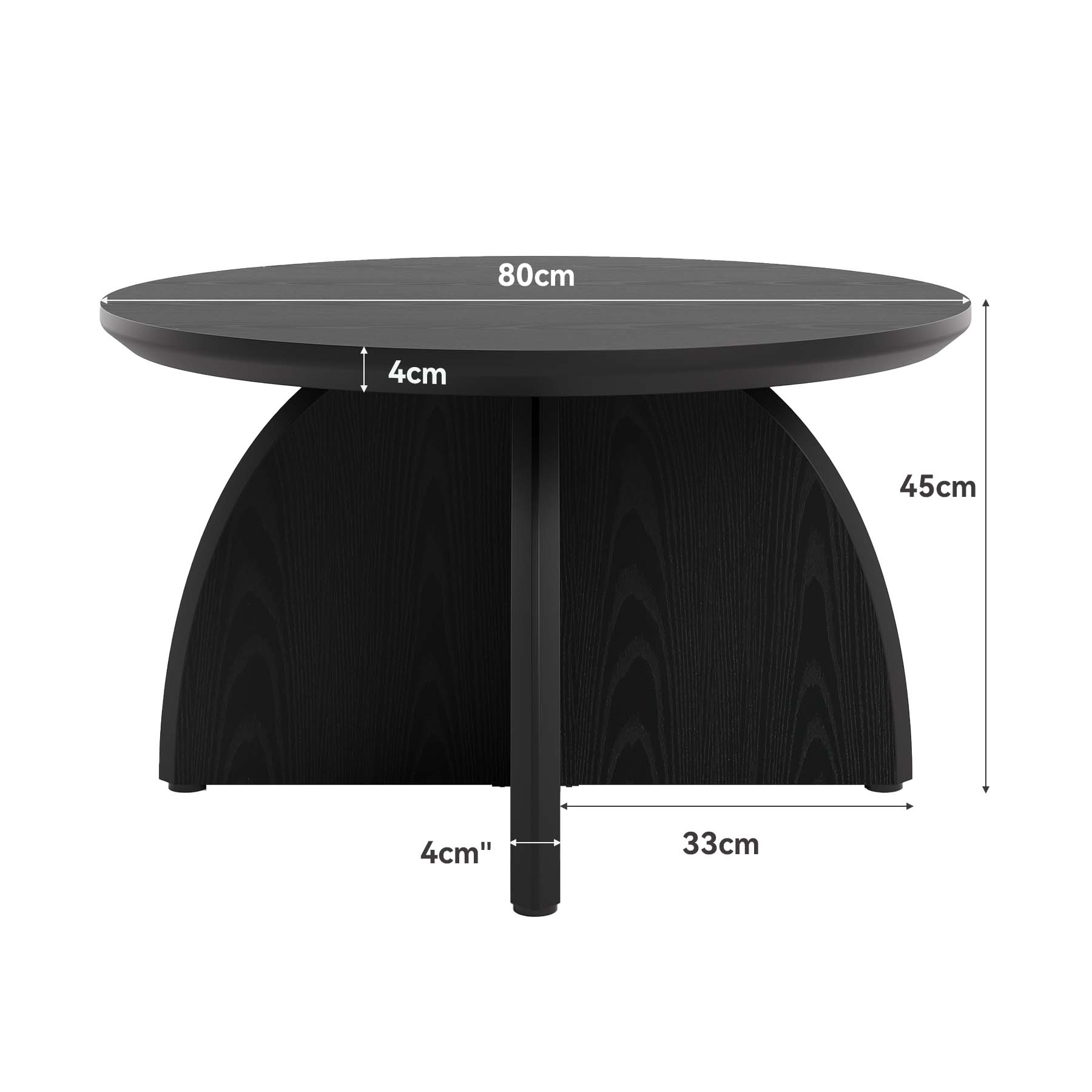Tribesigns Table basse ronde 80 cm, Table de salon moderne avec pied central robuste