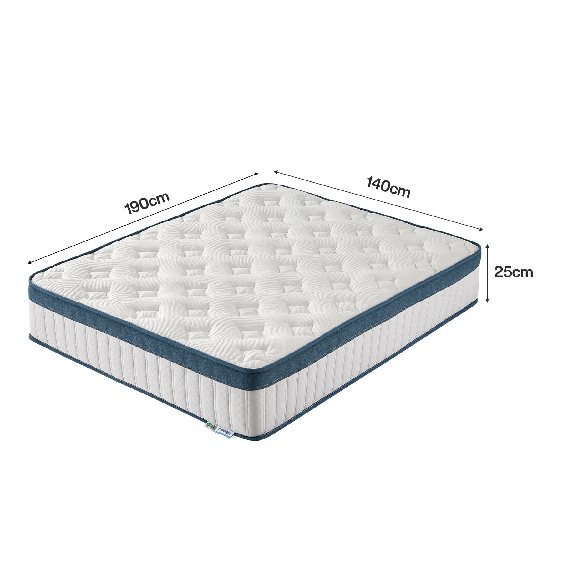 Tribesigns Matelas, Hauteur 25 cm, Matelas à Ressorts ensachés dureté Moyenne H3, Matelas orthopédique 7 Zones certifié Oeko-TEX