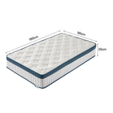 Tribesigns Matelas, Hauteur 25 cm, Matelas à Ressorts ensachés dureté Moyenne H3, Matelas orthopédique 7 Zones certifié Oeko-TEX 3