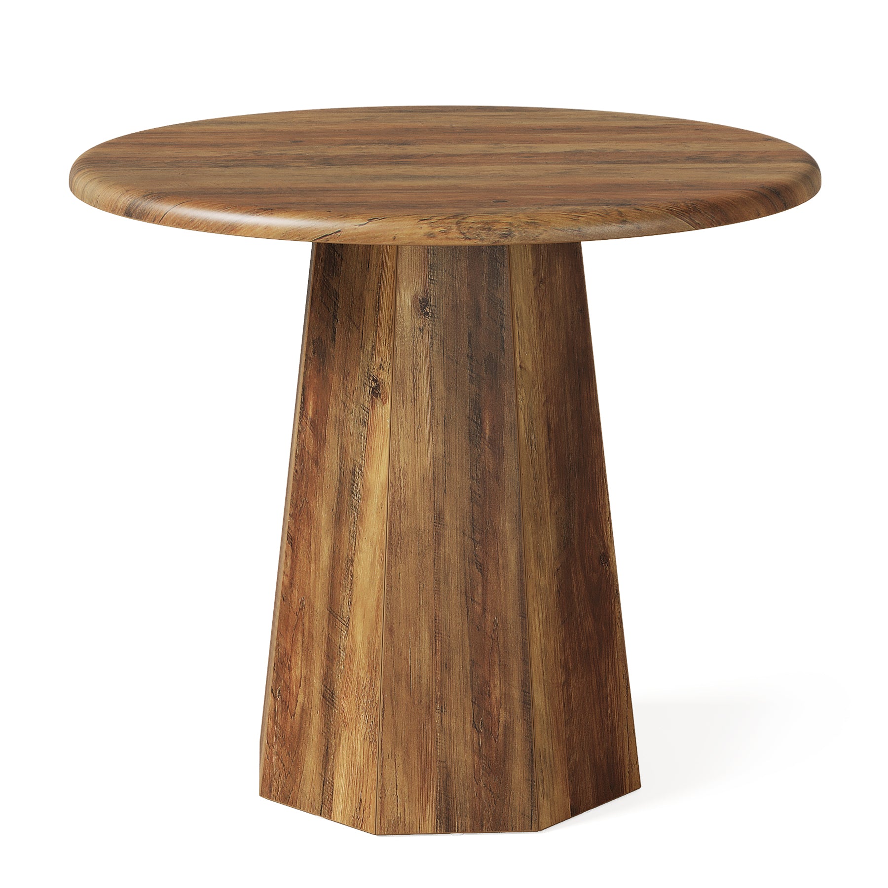 Table de salle à manger ronde Tribesigns 80 cm pour 2 à 4 personnes, Petite table de cuisine avec cadre robuste