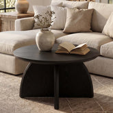 Tribesigns Table basse ronde 80 cm, Table de salon moderne avec pied central robuste 3