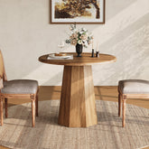 Table de salle à manger ronde Tribesigns 80 cm pour 2 à 4 personnes, Petite table de cuisine avec cadre robuste 3