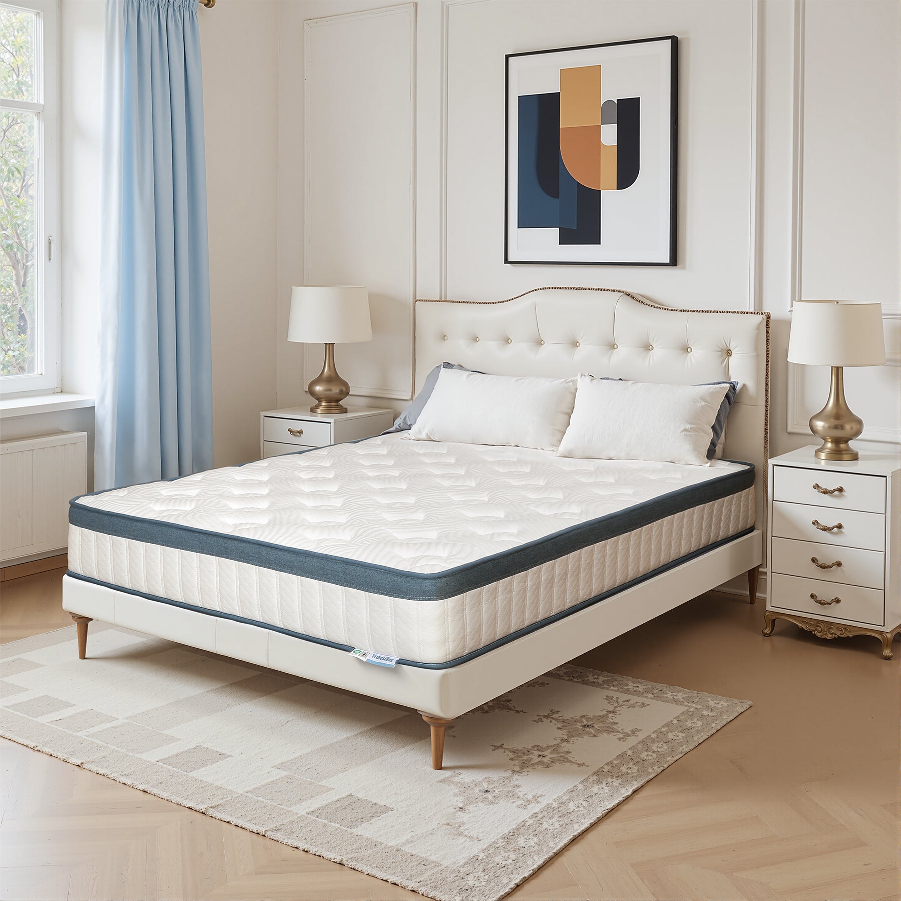 Tribesigns Matelas, Hauteur 25 cm, Matelas à Ressorts ensachés dureté Moyenne H3, Matelas orthopédique 7 Zones certifié Oeko-TEX
