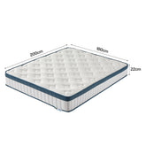 Tribesigns Matelas, Hauteur 25 cm, Matelas à Ressorts ensachés dureté Moyenne H3, Matelas orthopédique 7 Zones certifié Oeko-TEX 3