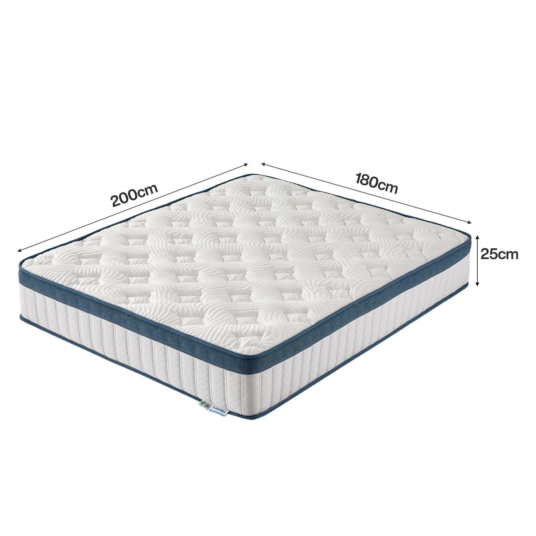 Tribesigns Matelas, Hauteur 25 cm, Matelas à Ressorts ensachés dureté Moyenne H3, Matelas orthopédique 7 Zones certifié Oeko-TEX