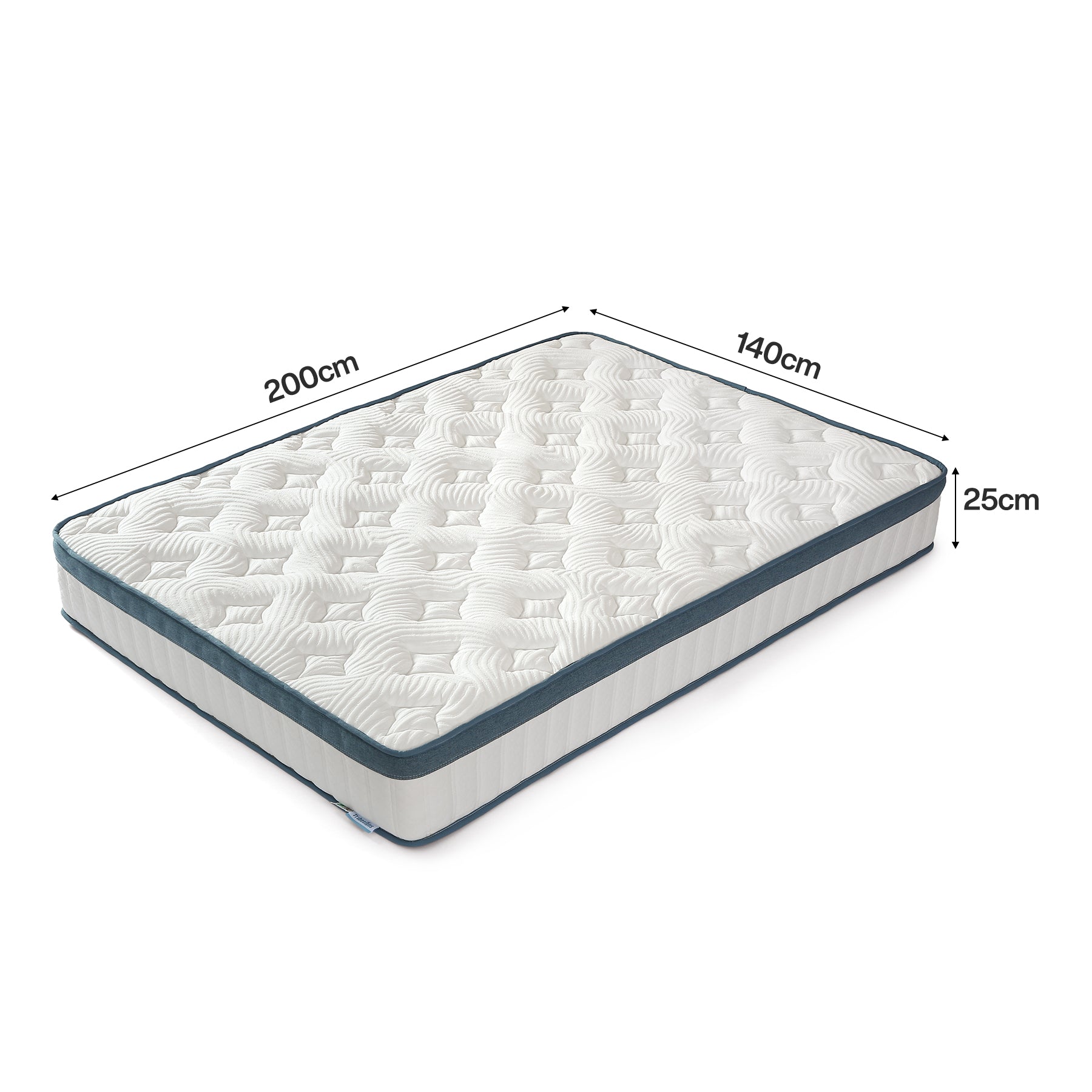 Tribesigns Matelas, Hauteur 25 cm, Matelas à Ressorts ensachés dureté Moyenne H3, Matelas orthopédique 7 Zones certifié Oeko-TEX