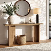 Tribesigns Console 160 cm, Table d'appoint étroite pour canapé aspect bois moderne 3