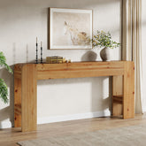 Tribesigns Console en bois massif de 160 cm, Table de canapé longue de style champêtre (en bois de sapin) 3