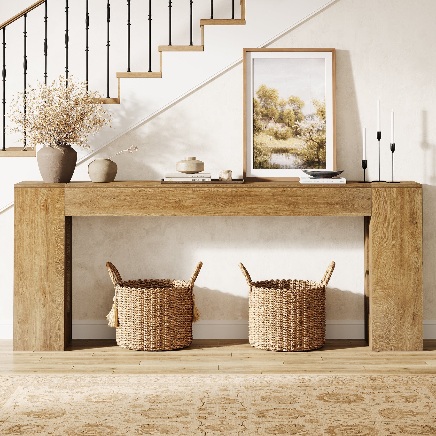 Tribesigns Table console 200 cm extra-longue et étroite, Table d'appoint pour derrière le canapé