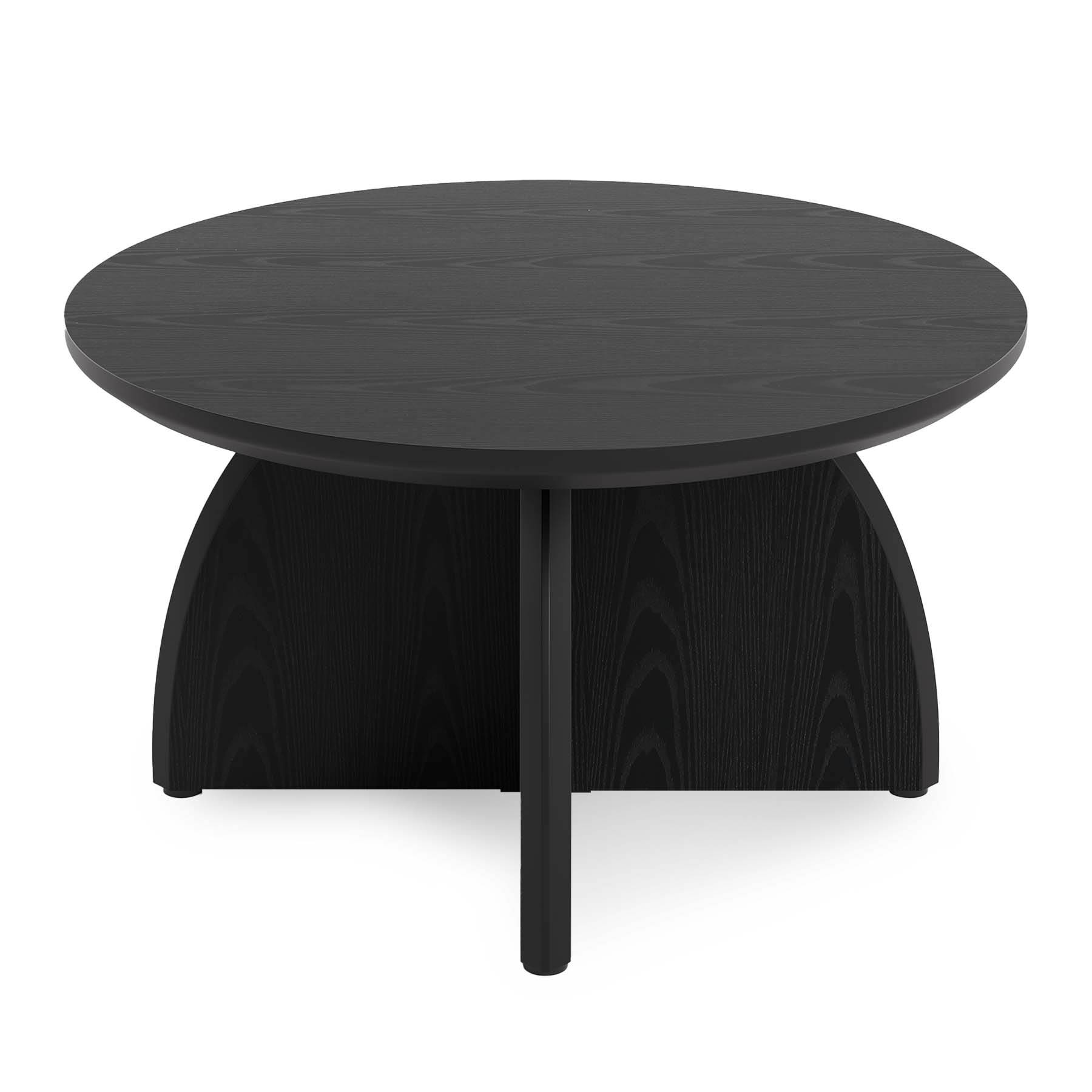Tribesigns Table basse ronde 80 cm, Table de salon moderne avec pied central robuste