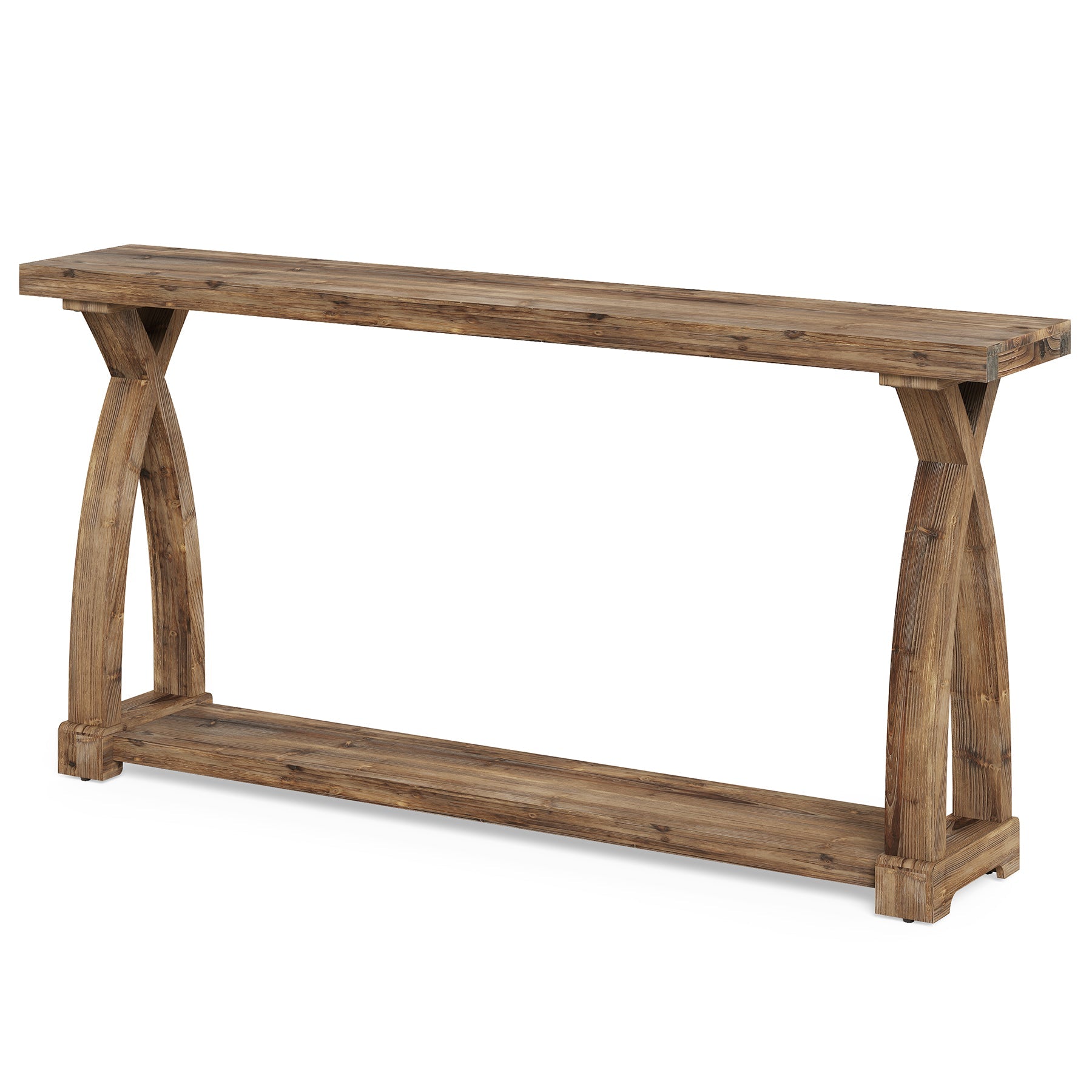 Tribesigns Console étroite de 160 cm en bois massif, Table d'appoint de style campagnard