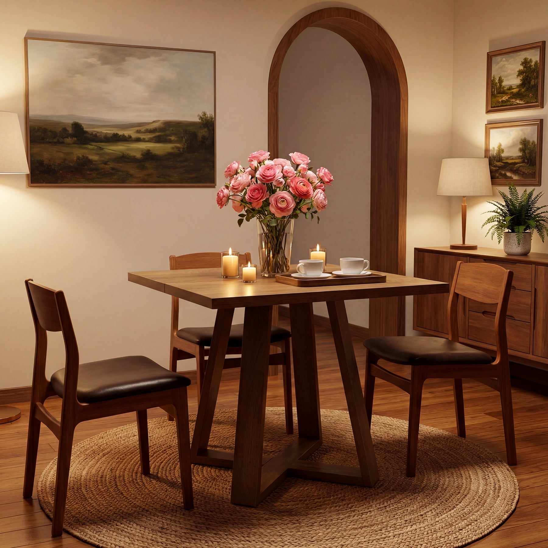 Tribesigns Table à manger plateau carré de 80 cm pour 4 personnes