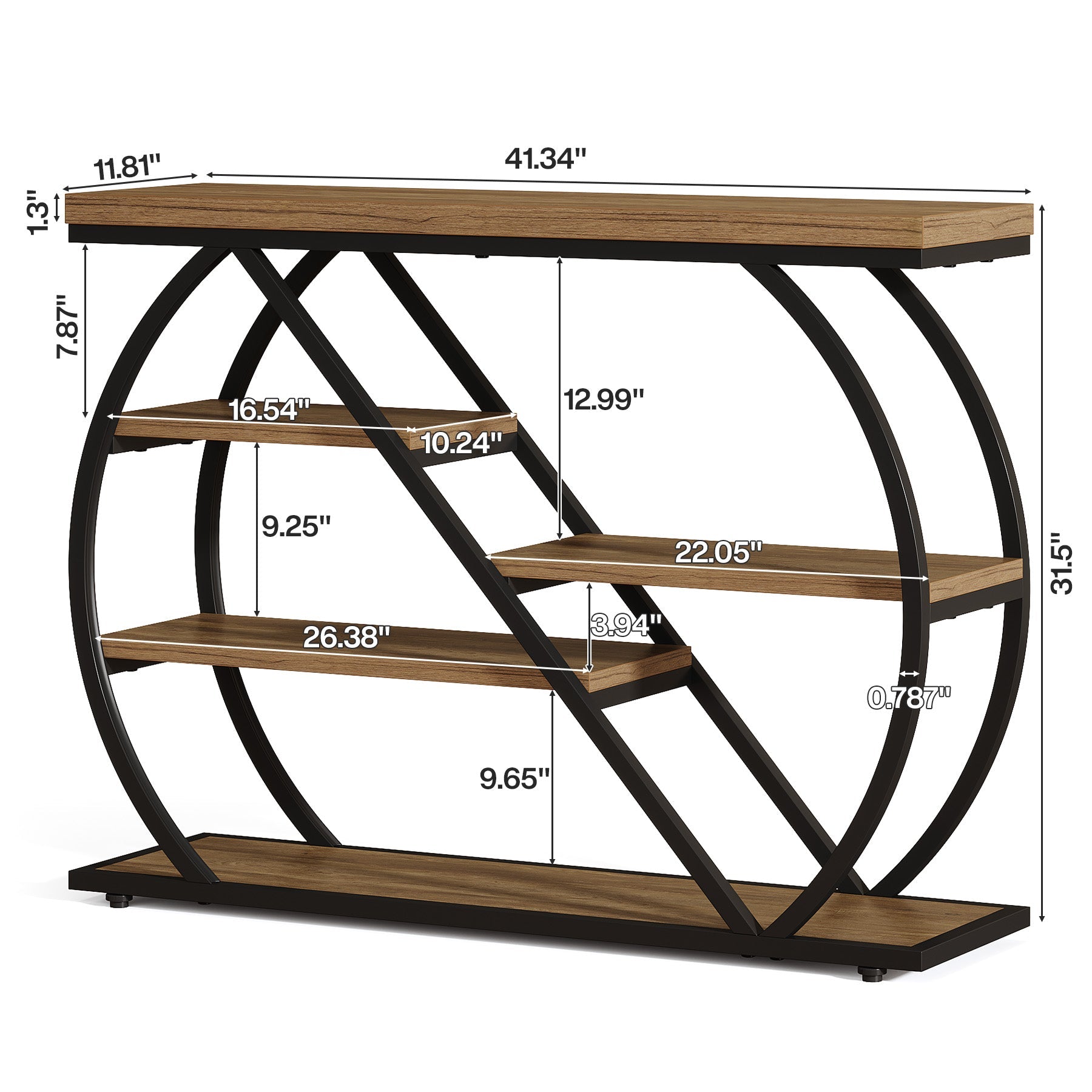 Tribesigns Console 105 cm, Table d'entrée industrielle à 5 niveaux pour couloir