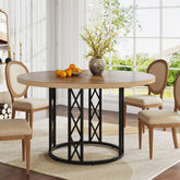 Tribesigns ronde eettafel Ø120 cm voor 4–6 personen, moderne keukentafel met metalen frame 3