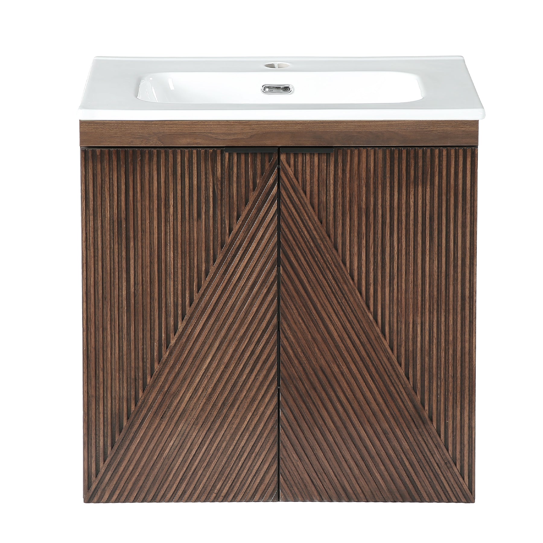 Tribesigns Meuble vasque 60 cm avec meuble bas, Meuble vasque suspendu avec vasque en céramique