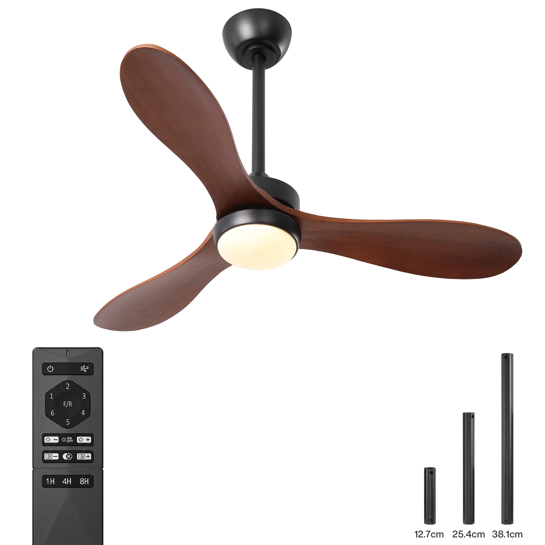 Tribesigns Ventilateur de plafond de 106 cm avec éclairage, Ventilateur de plafond LED avec télécommande moteur CC réversible 6 vitesses