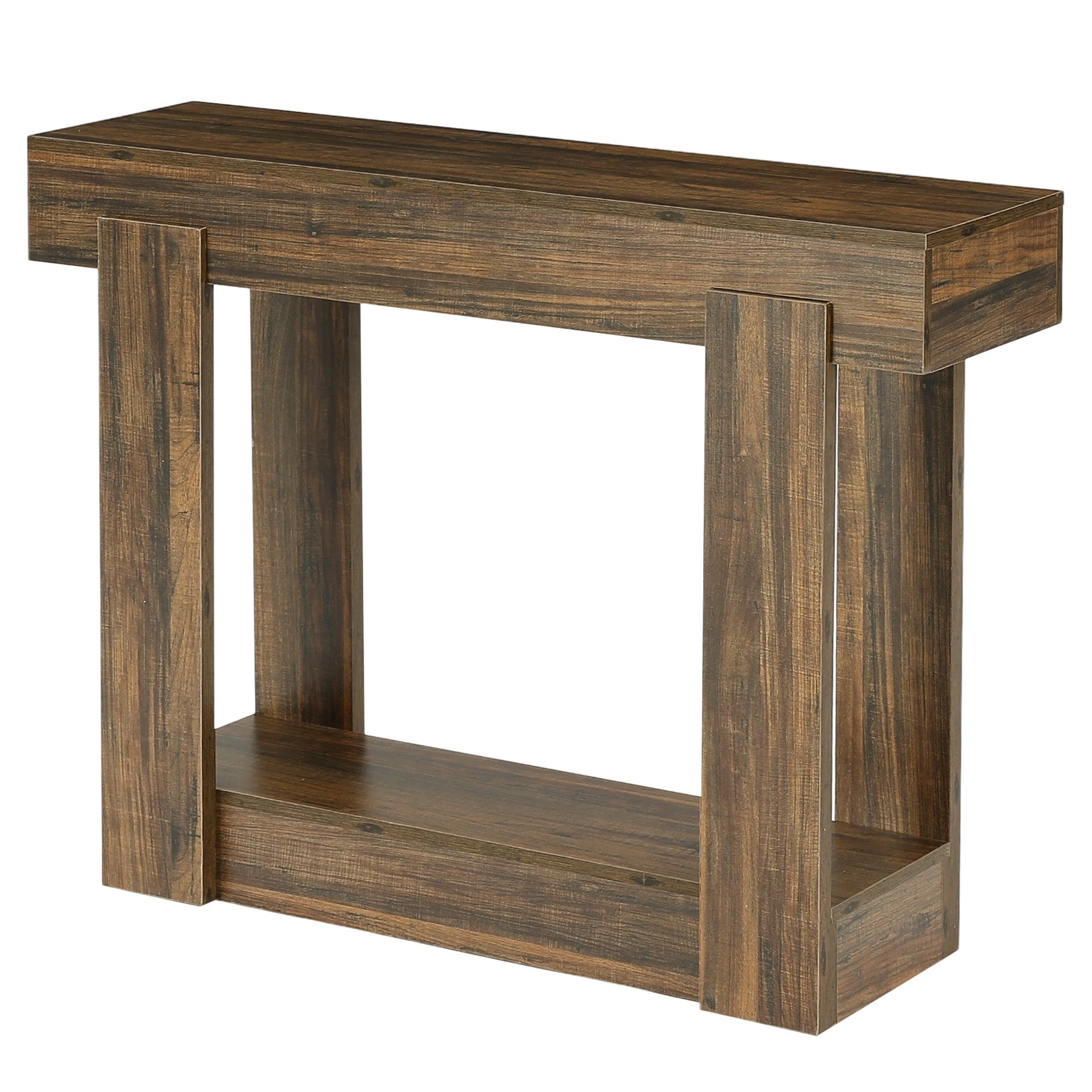 Console de 105 cm avec étagère, Table d'entrée étroite style campagne pour l'entrée et le salon