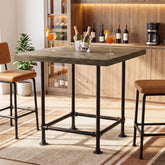 Tribesigns Table de bar de 90 cm de haut, style industriel avec plateau en bois massif 3
