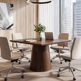 Tribesigns Table de conférence carrée de 80 cm avec plateau épais, Table de bureau en bois pour 4 personnes 3