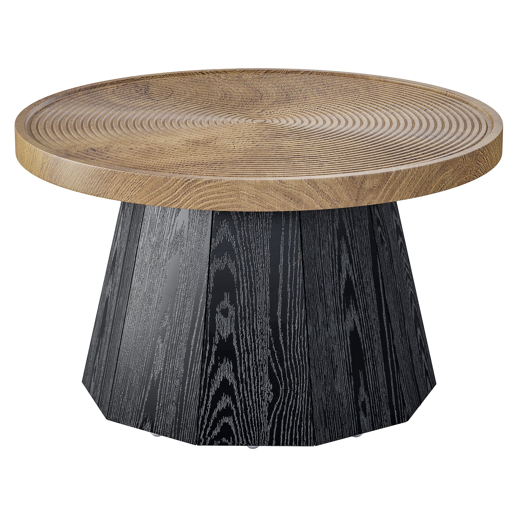 Tribesigns Table Basse Ronde pour Le Salon, Table de Salon de Style Rustique de 80 cm