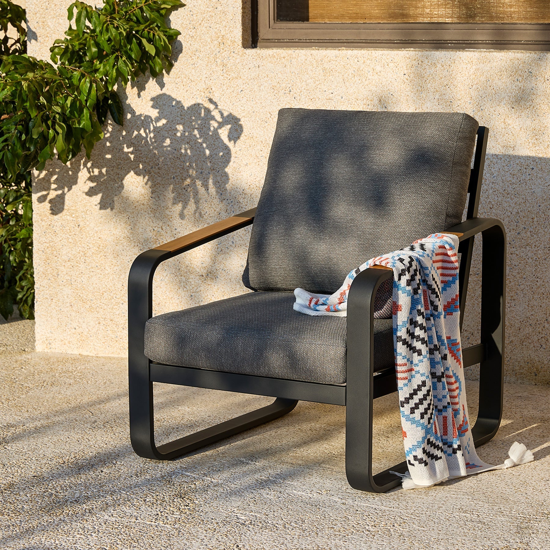 Tribesigns Fauteuil de jardin avec coussins, Chaise de patio en aluminium pour balcon ou jardin