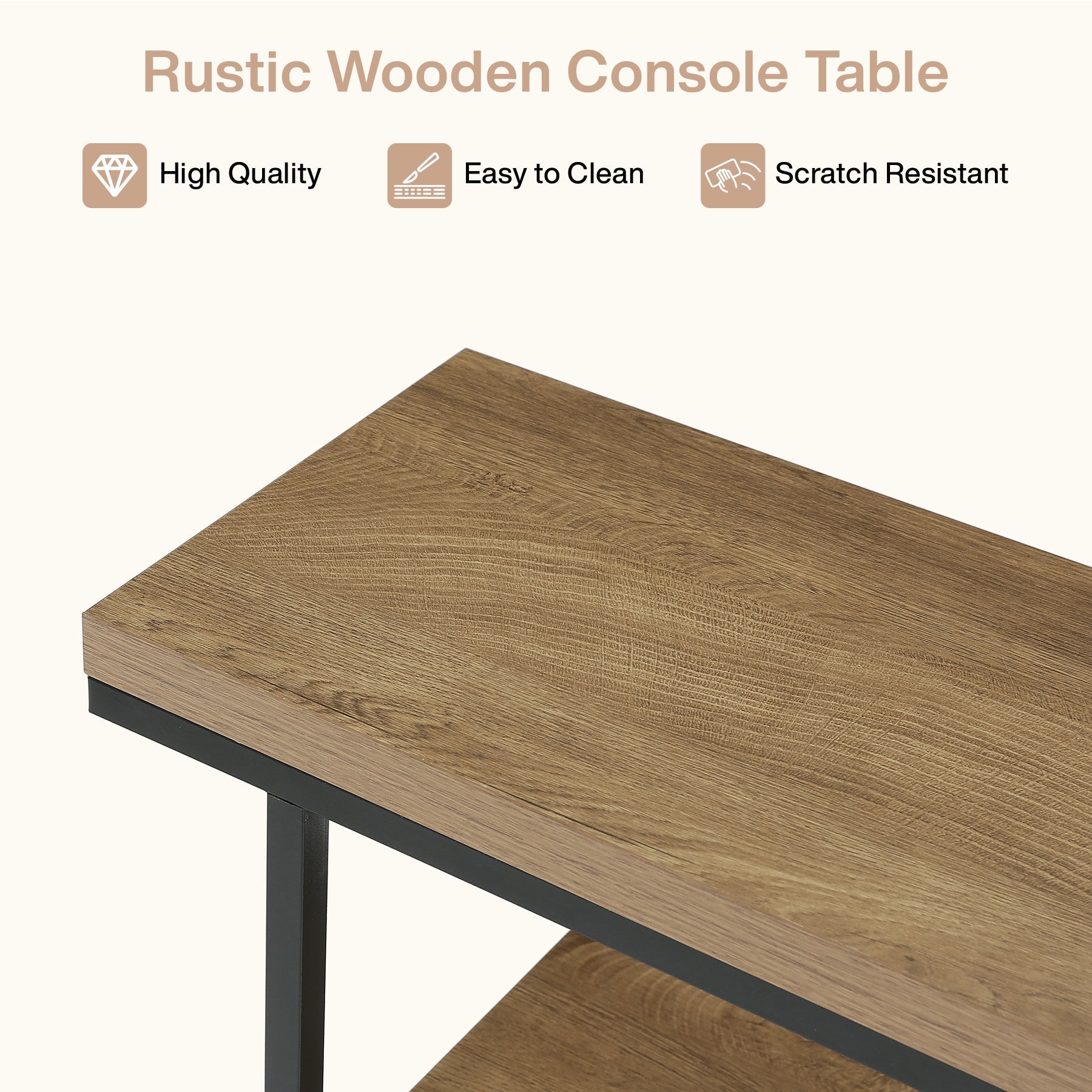 Tribesigns Console 100 cm, Table d'entrée industrielle à 4 niveaux avec étagères