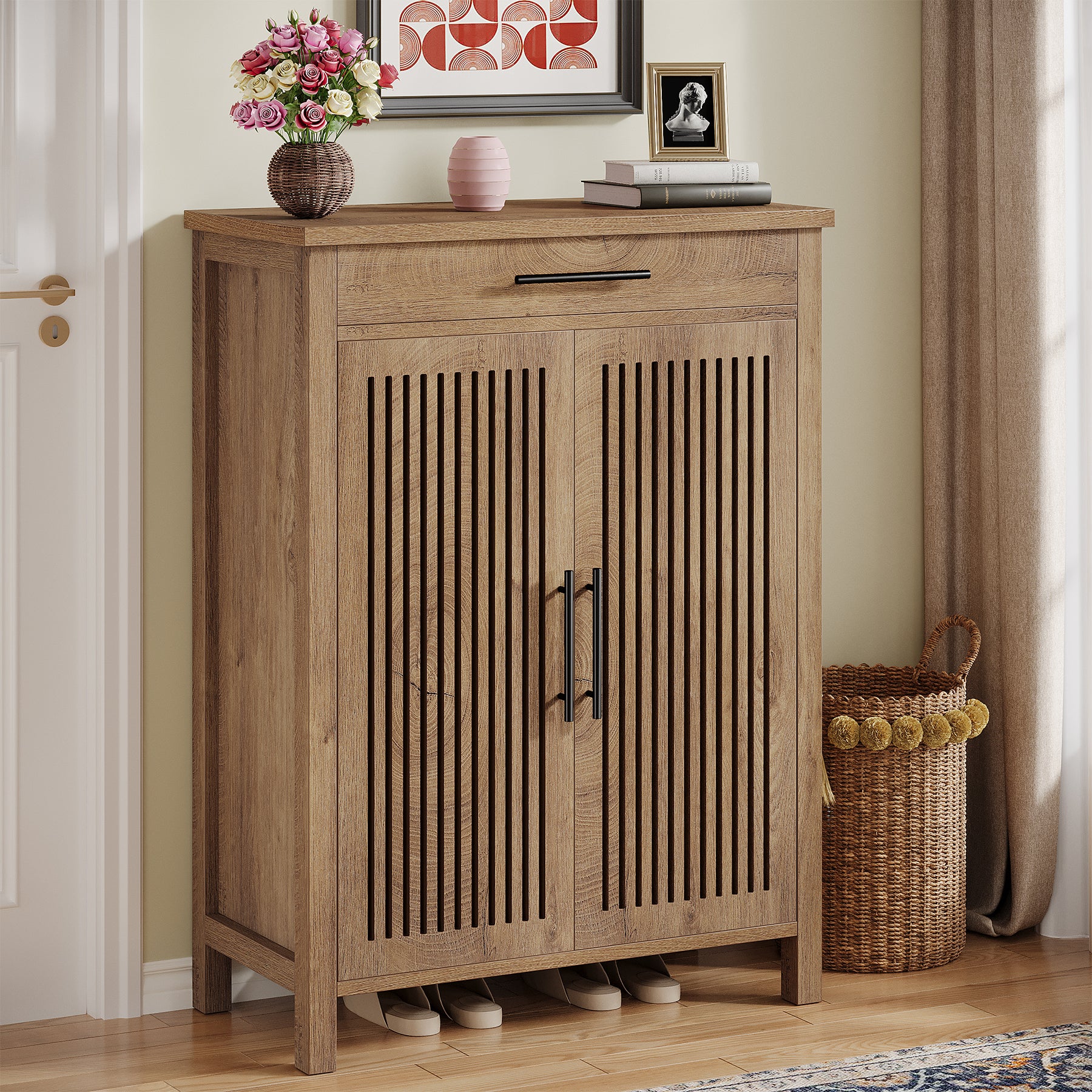 Tribesigns Meuble à chaussures à 5 niveaux, Organiseur de rangement à chaussures autonome avec étagères réglables