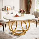 Tribesigns Table à manger ronde, Table à manger de cuisine moderne 120 cm 3