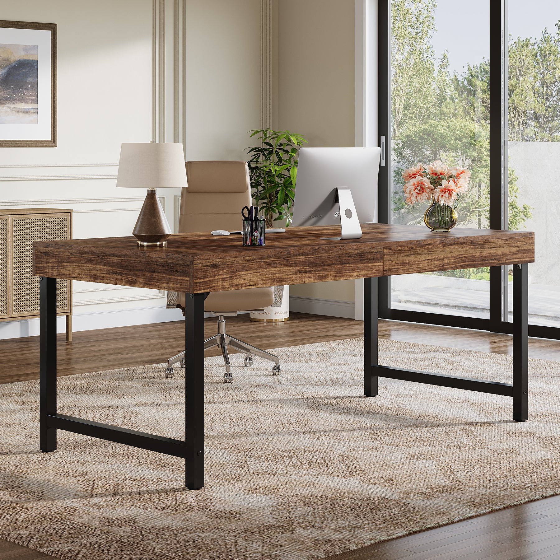 Tribesigns Bureau de direction de 140 cm, Bureau d'ordinateur simple pour le bureau à domicile