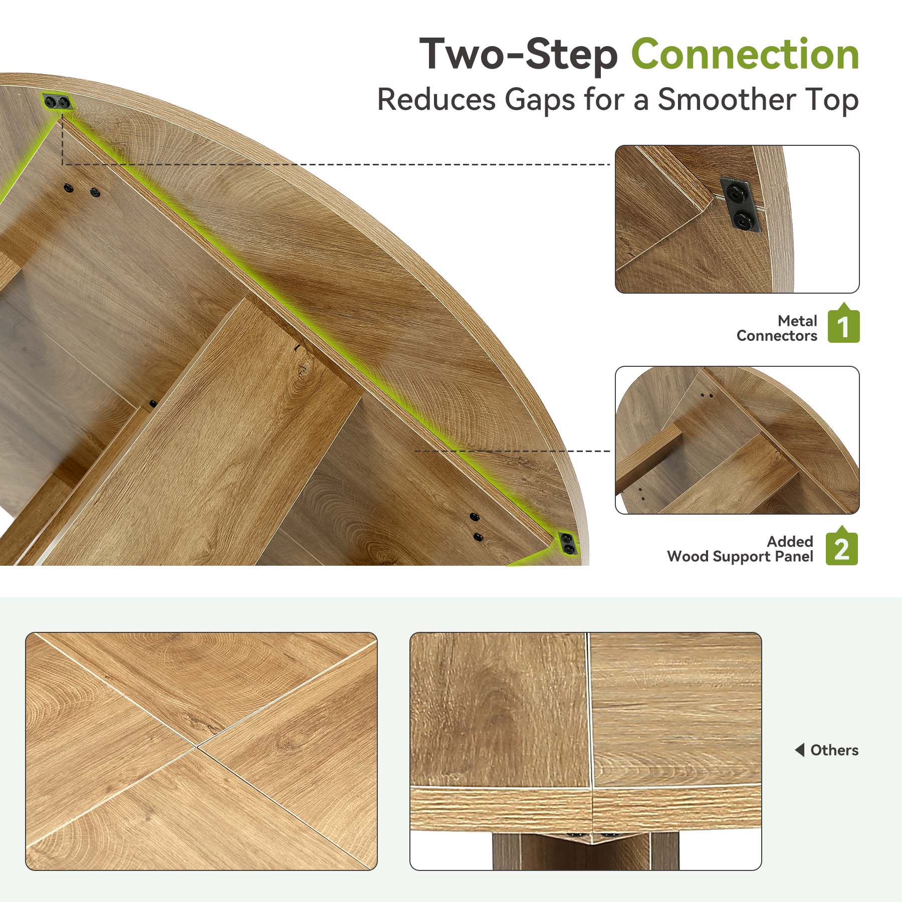 Tribesigns Table à manger ronde 120 cm pour 4 à 6 personnes, Table de cuisine moderne