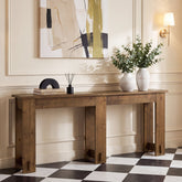 Console en bois massif de 200 cm, Table-banc extra longue en pin à 6 pieds 3