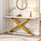 Tribesigns Console, Table d'entrée moderne en marbre de 140 cm 3