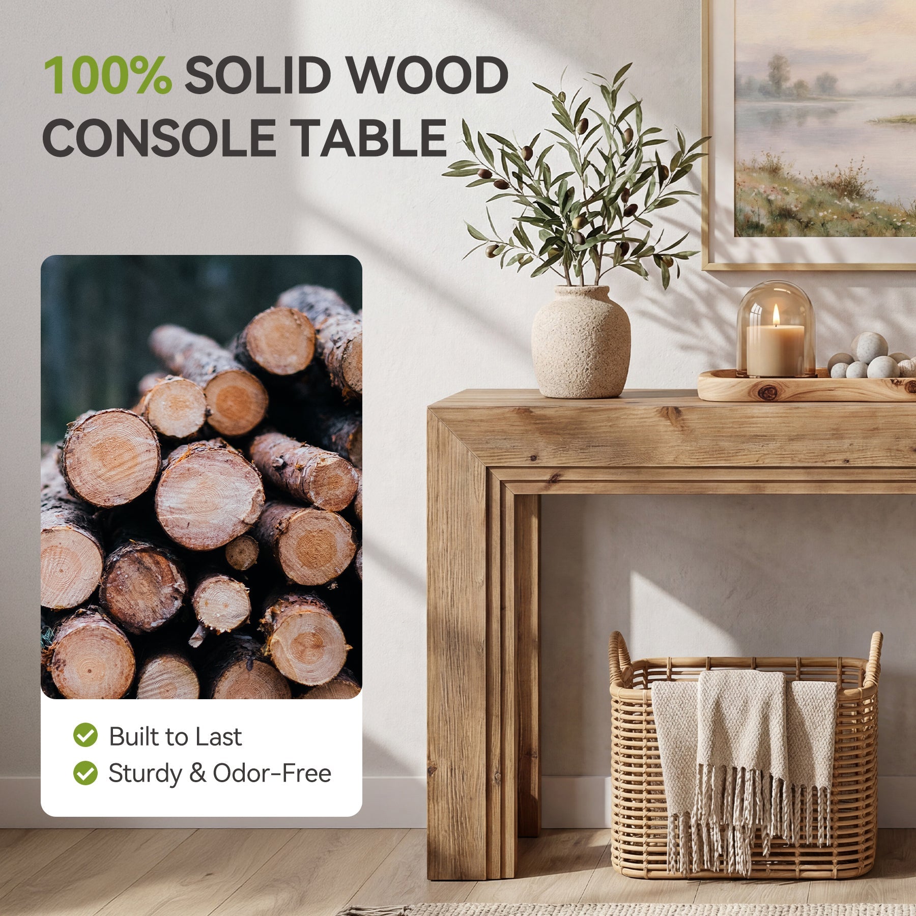 Tribesigns Console étroite de 160 cm, Table d'appoint à deux niveaux avec espace de rangement pour salon et entrée