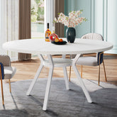 Tribesigns Table à manger ronde, Table de cuisine moderne de 120 cm pour 4 personnes 3