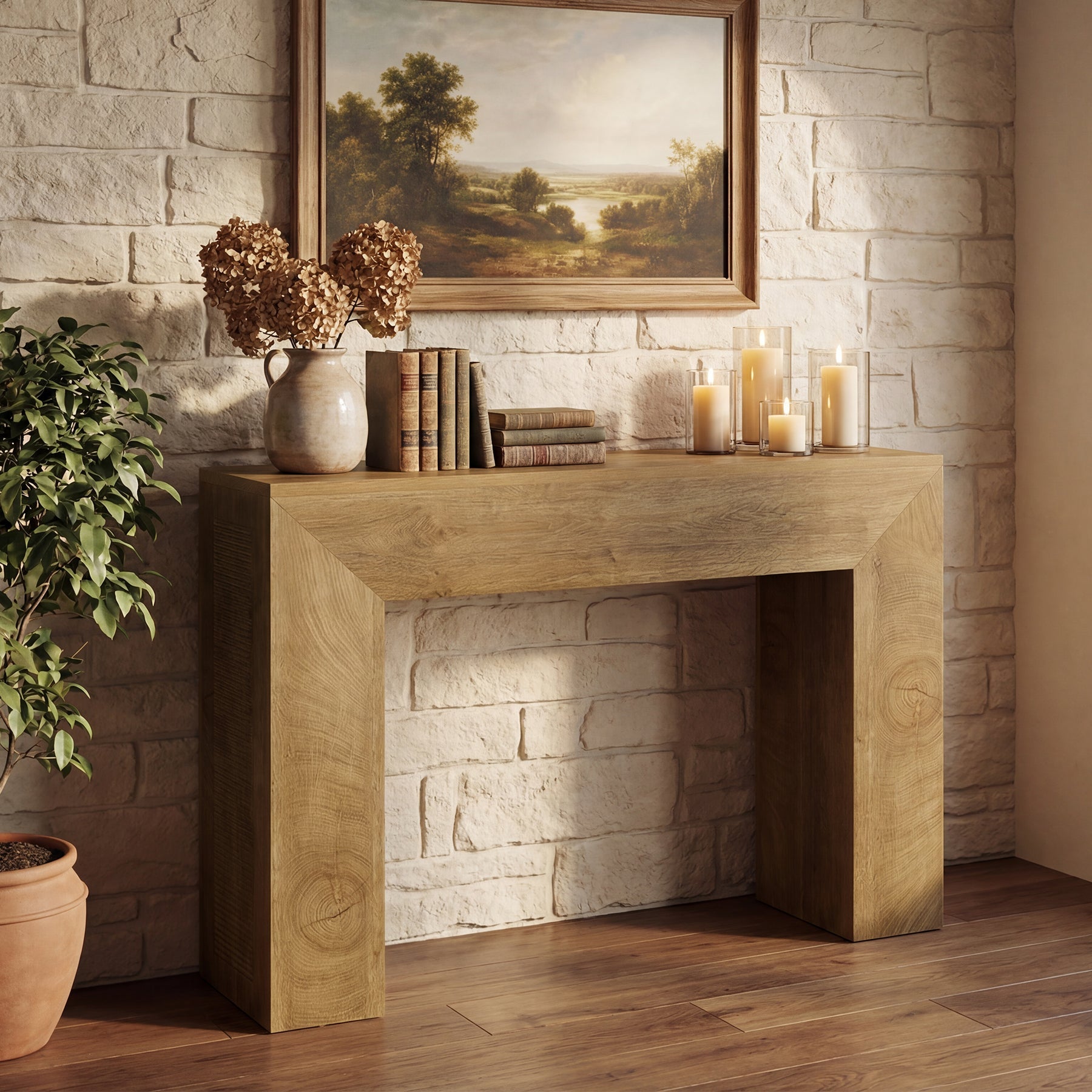 Tribesigns Console pour l'entrée, Table d'appoint étroite de 110 cm de long style campagnard