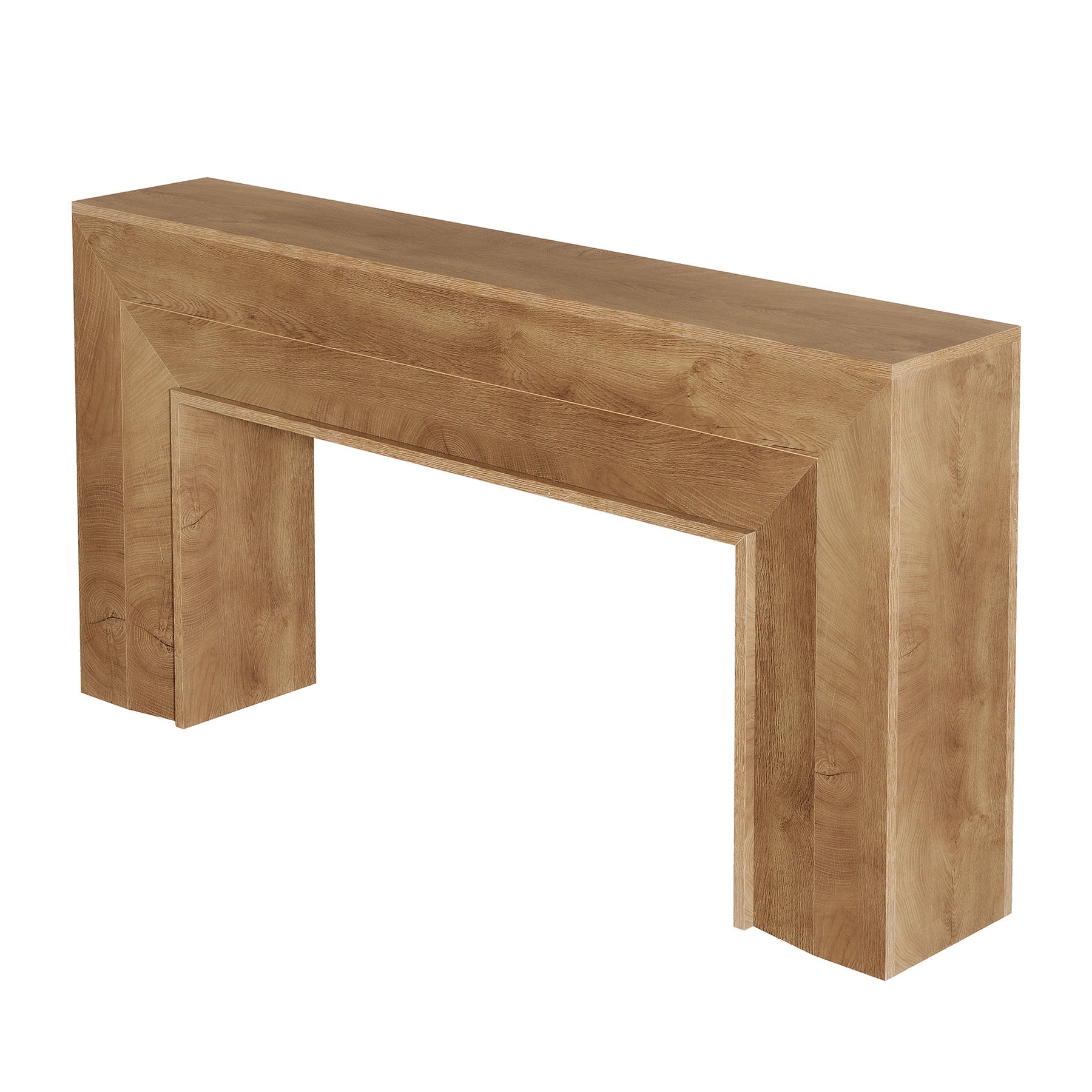 Console longue de 160 cm au profil étroit, Table d'entrée rustique pour le salon et le hall d'entrée